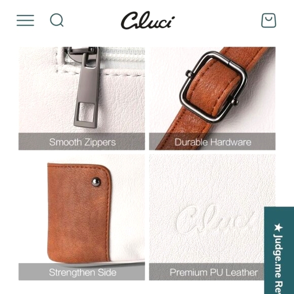 Cluci Amos Triple Pockets Vintage Crossbody Bag Beige & Brown NWT - Picture 2 of 14